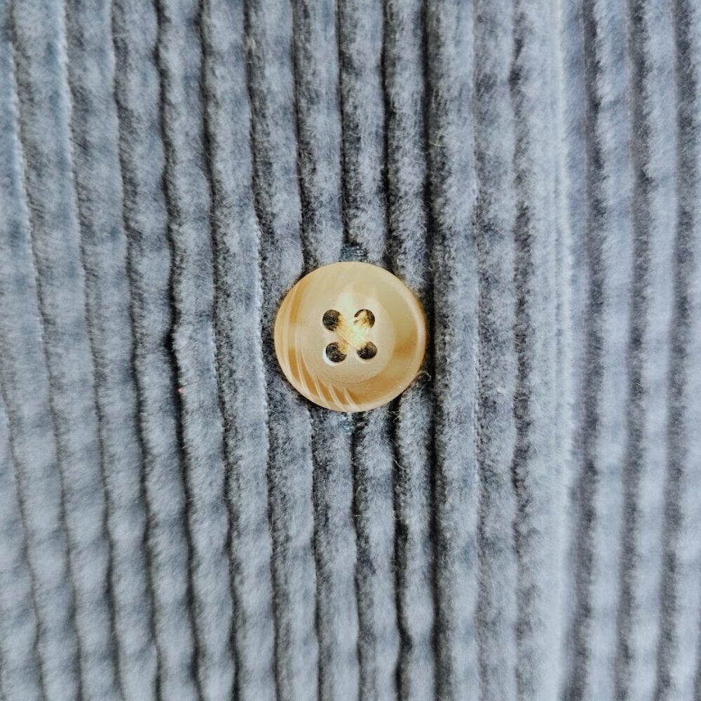 J. JILL Soft Corduroy Shirt Jacket size XS BLUE Preppy 100% Cotton Long Shacket - Picture 5 of 6